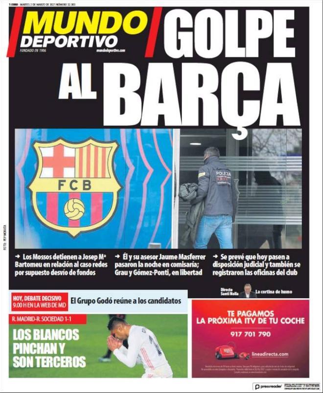 La portada de Mundo Deportivo del 2/03/2021