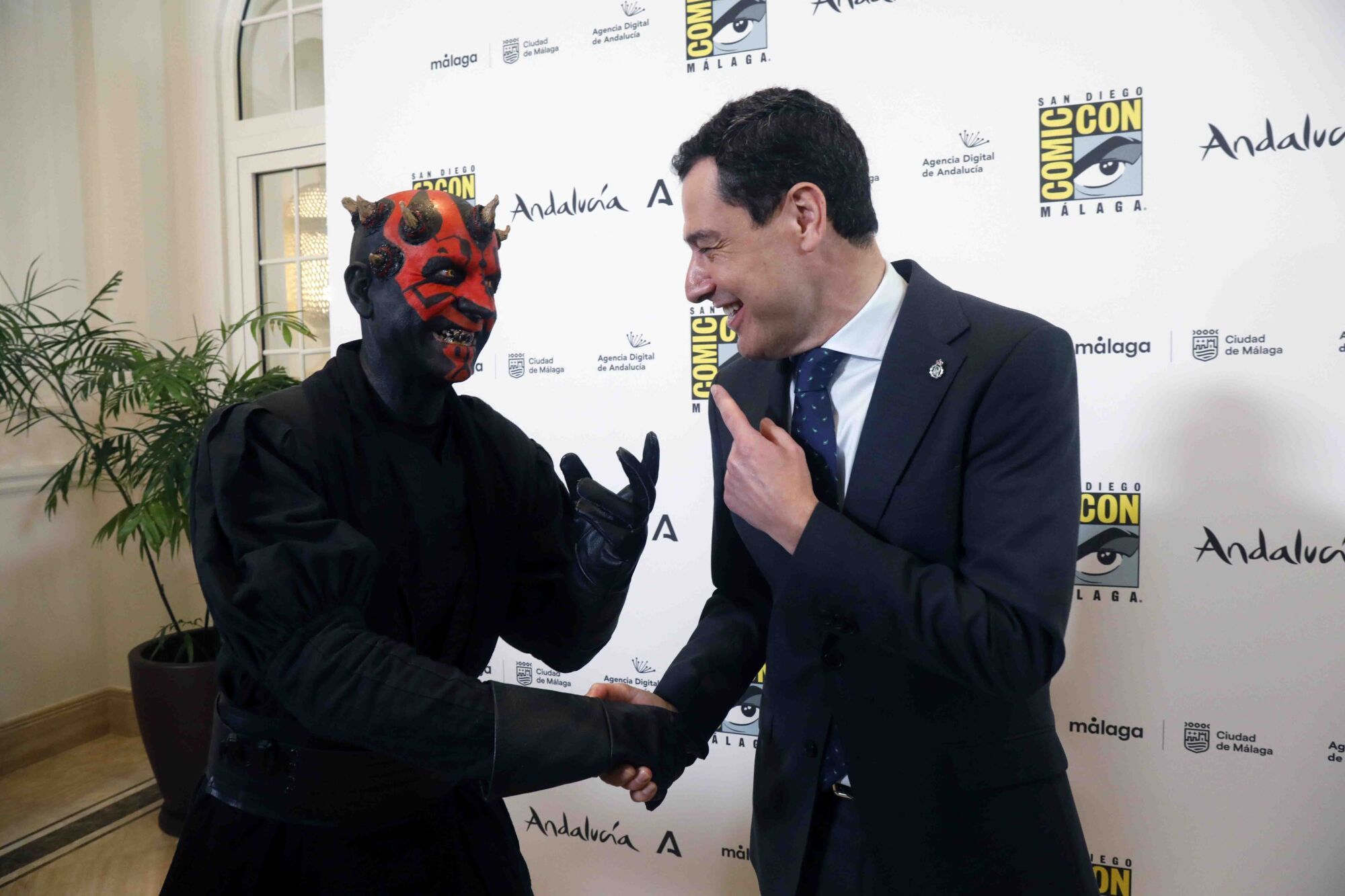  Presentación de San Diego Comic-Con Málaga 2025. Participa el presidente de la Junta de Andalucía, Juanma Moreno; el alcalde de Málaga, Francisco de la Torre; el presidente de Dentsu Media &amp; Performance, Jaime López-Francos; y el chief Communications &amp; Strategy Officer de Comic-Con International, David Glanzer