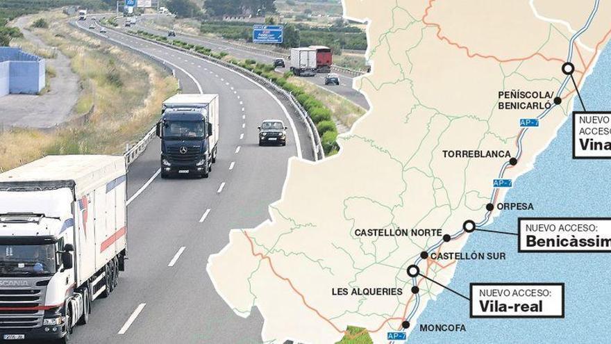 La AP-7 sigue pendiente de los nuevos accesos en Castellón tras más de un año de gratuidad