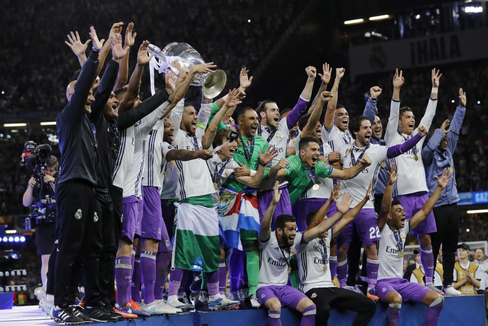 La celebración del Real Madrid tras ganar la Copa de Europ