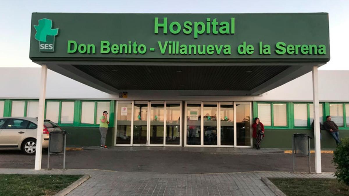 Imagen de la entrada principal del hospital de Don Benito-Villanueva.