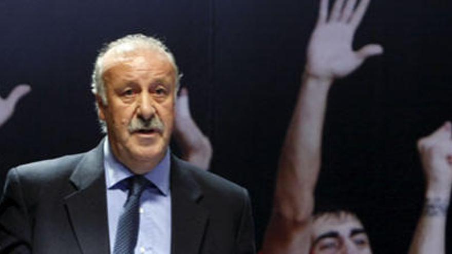 Vicente del Bosque durante un acto conmemorativo.