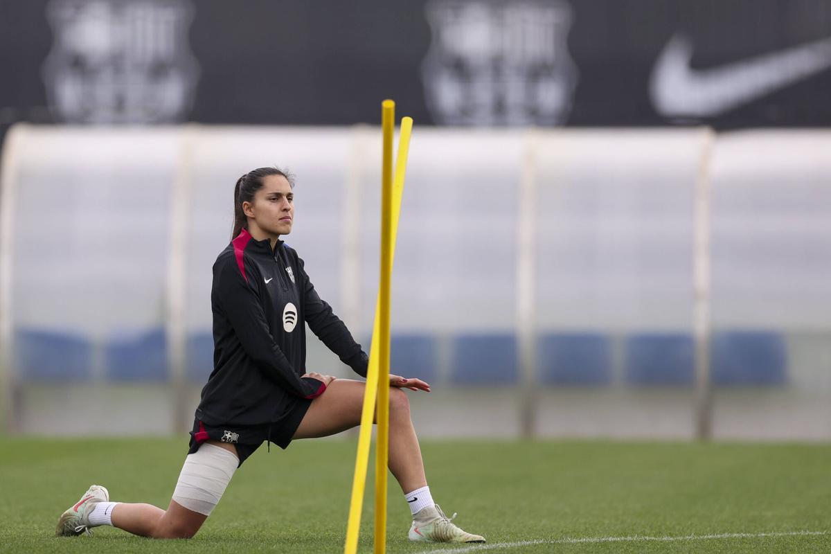Kika Nazareth entrenando con el Barça