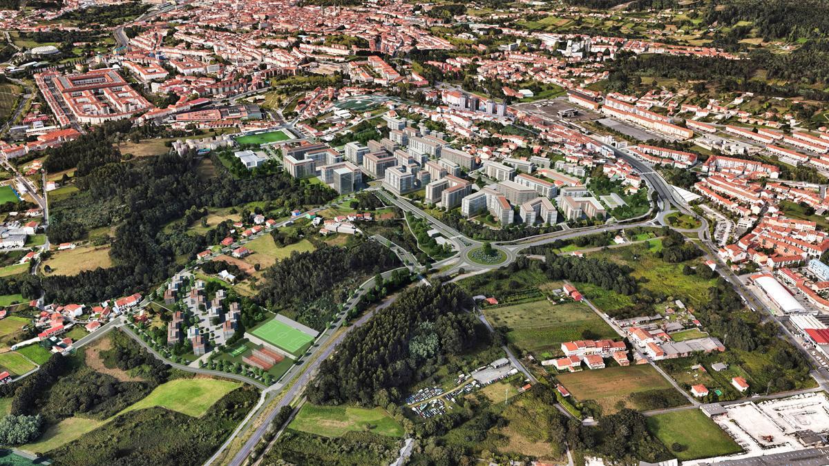 Imágenes digitales fotorrealistas en 3D de Monteoliva Arquitectura sobre cómo será el futuro Ensanche Norte de Santiago