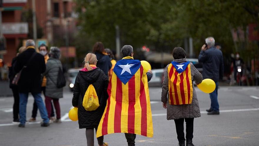 Manifestantes independentistas en Barcelona.