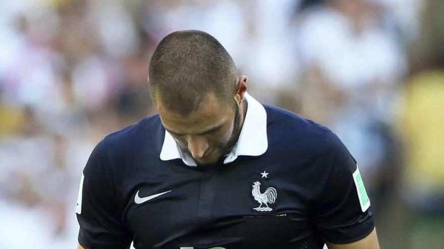 Karim Benzema, durante un partido con la selección francesa.