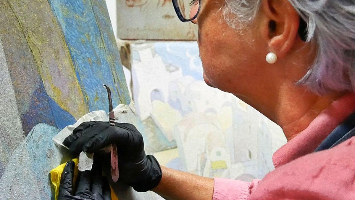 Restauran ocho pinturas de Néstor de la serie ‘Visiones de Gran Canaria’