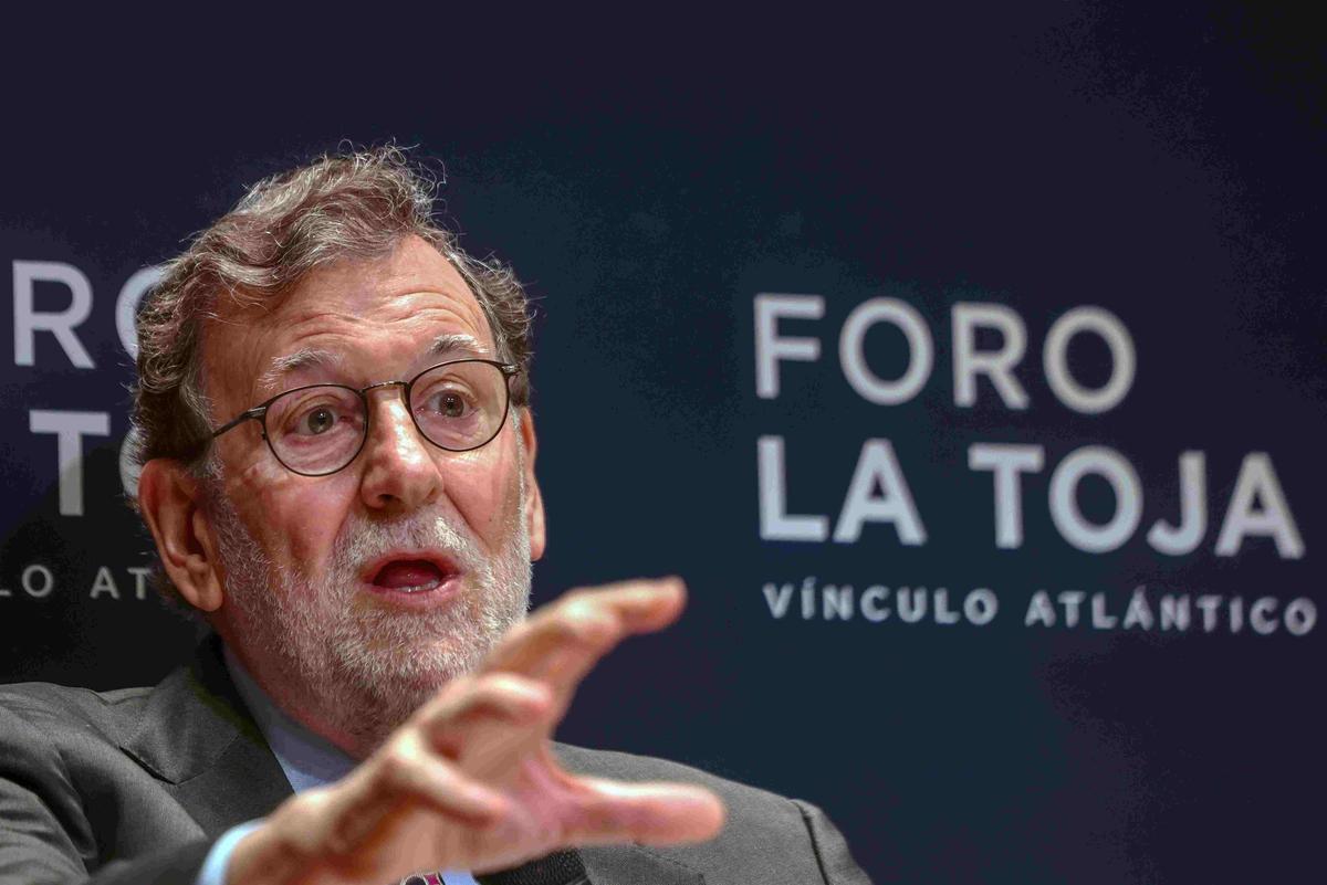 Mariano Rajoy, en el Foro La Toja que se celebra en Lisboa.