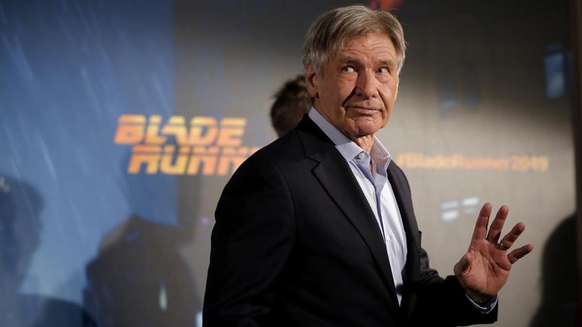 Harrison Ford, en Madrid, donde ha presentado a la prensa 'Blade runner 2049', que se estrena el 6 de octubre.