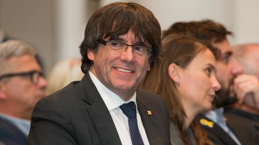 Puigdemont durante un acto en Bruselas.