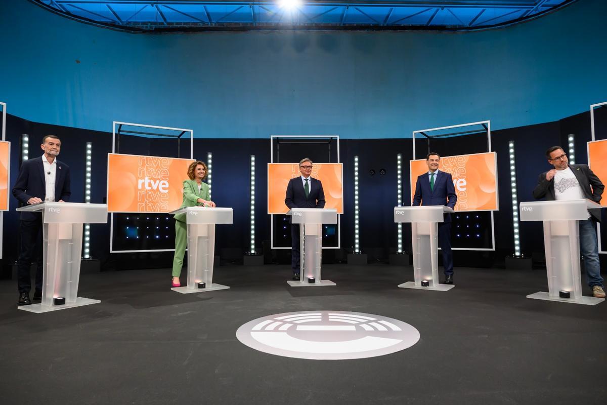 Candidatos a las elecciones andaluzas en el debate de RTVE.