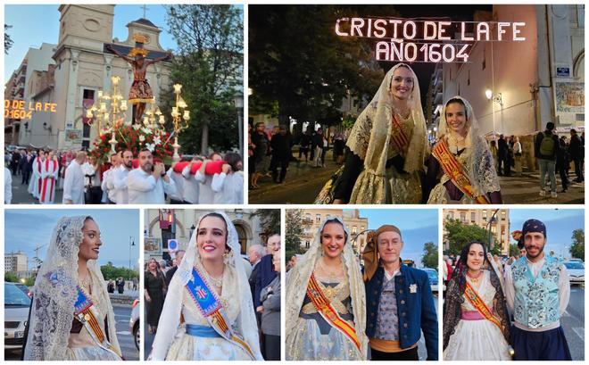 Laura, Paula, las cortes y las fallas de Zaidía acompañan al Cristo de la Fe