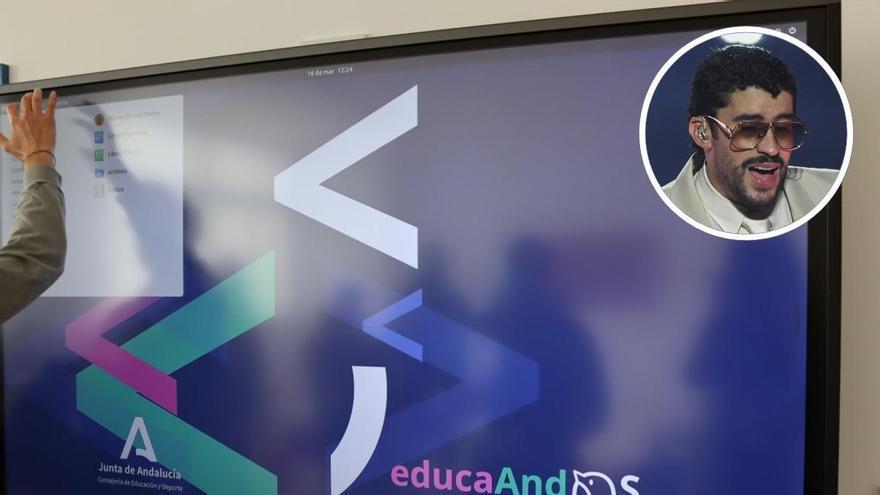 La Junta de Andalucía abre una investigación al sistema de pizarras digitales de colegios e institutos tras ser hackeadas dos veces para que suene Bad Bunny