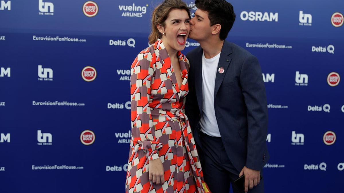 Amaia y Alfred en una fiesta previa a la gala de Eurovisión