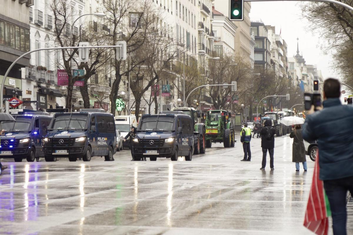 Protesta de los agricultores y ganaderos gallegos en Madrid