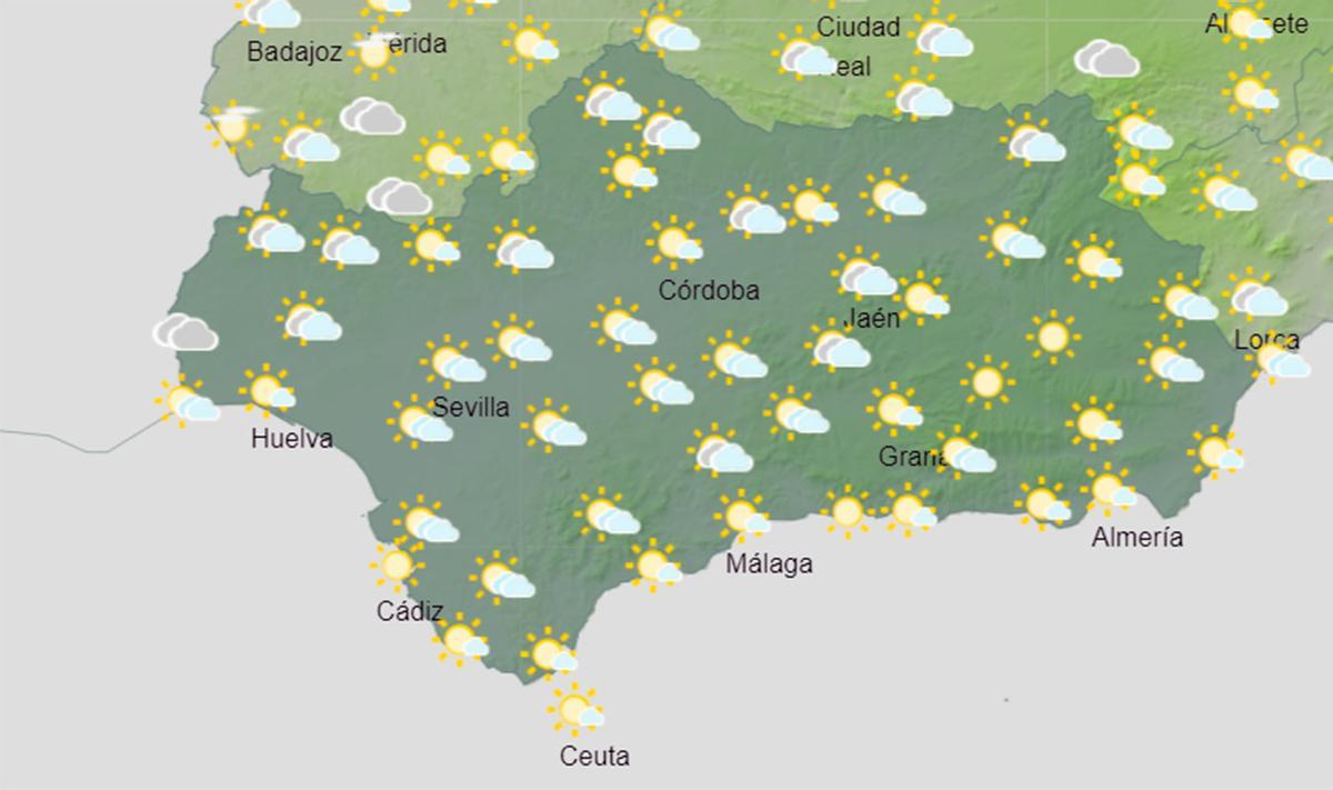 Previsión para el domingo de 12.00 a 18.00 horas.