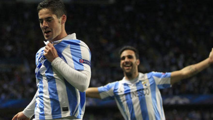 Isco celebra su gol.