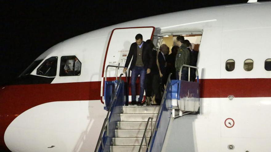 Sánchez a su llegada al aeropuerto de Guatemala.