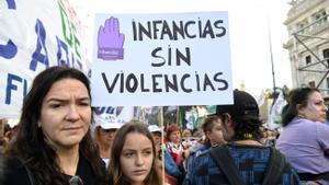 Mujeres participan en una movilización contra la violencia machista