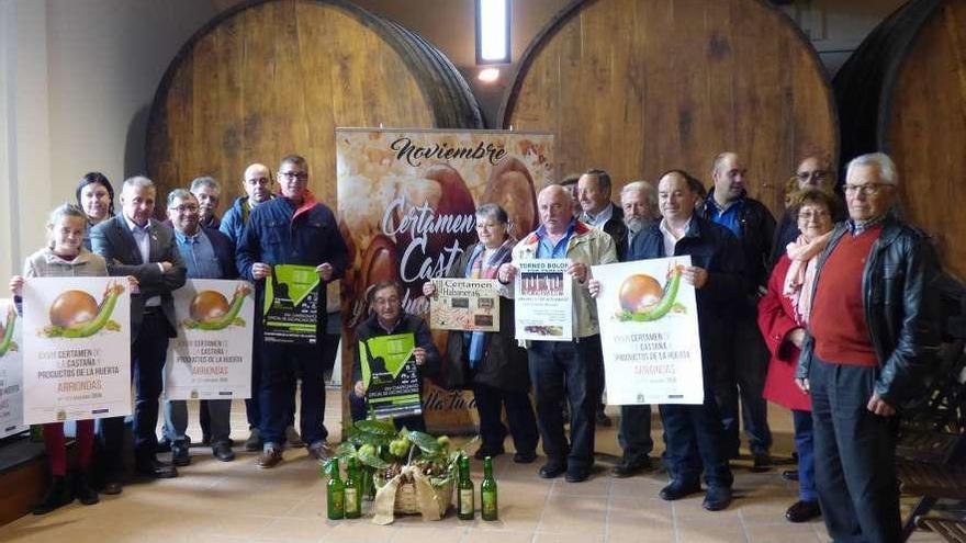 Presentación del Certamen de la Castaña y Productos de la Huerta, en el Llagar de Castañón (Villaviciosa).