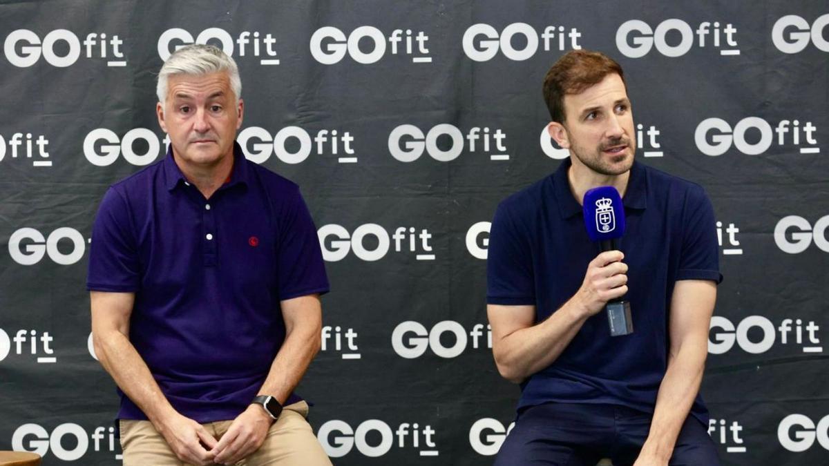 Roberto Suárez y Agustín Lleida, en la presentación de ayer en Go Fit. | IRMA COLLÍN