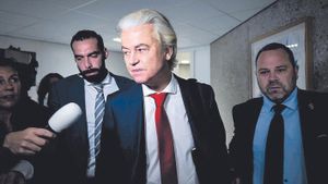 Geert Wilders, líder del PVV, ayer en La Haya, tras anunciar la salida de su partido del Gobierno