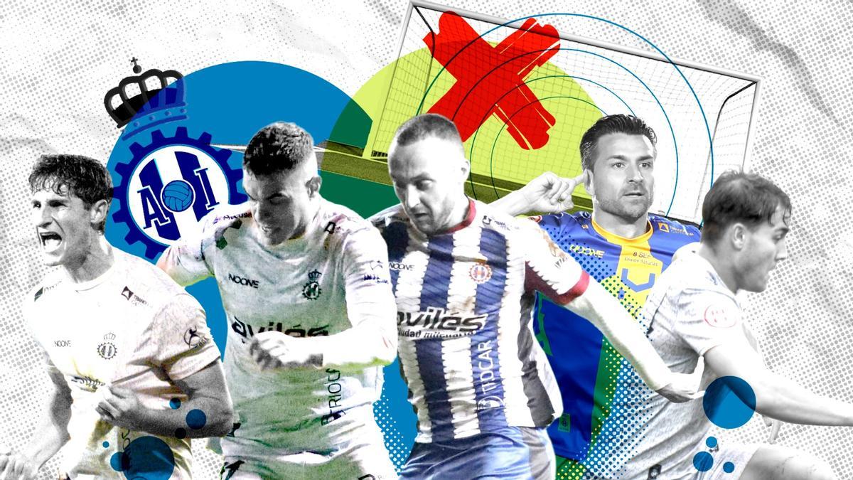 Los delanteros del Avilés