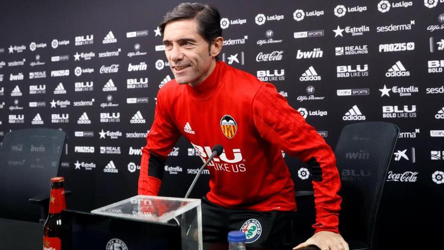 Marcelino, en rueda de prensa.