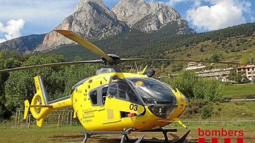 L&#039;helicòpter dels Bombers que va rescatar l&#039;excursionista accidentada