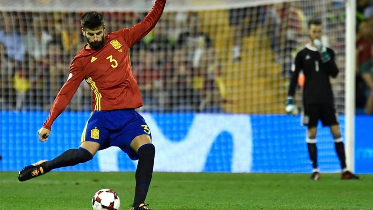 Piqué, en el partido ante Albania