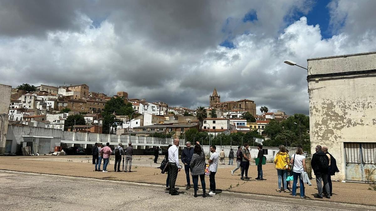 Los arquitectos visitan el solar del Madruelo.