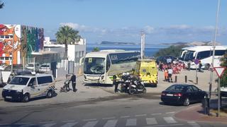 Varios heridos leves en un accidente entre dos autobuses escolares en Sant Antoni