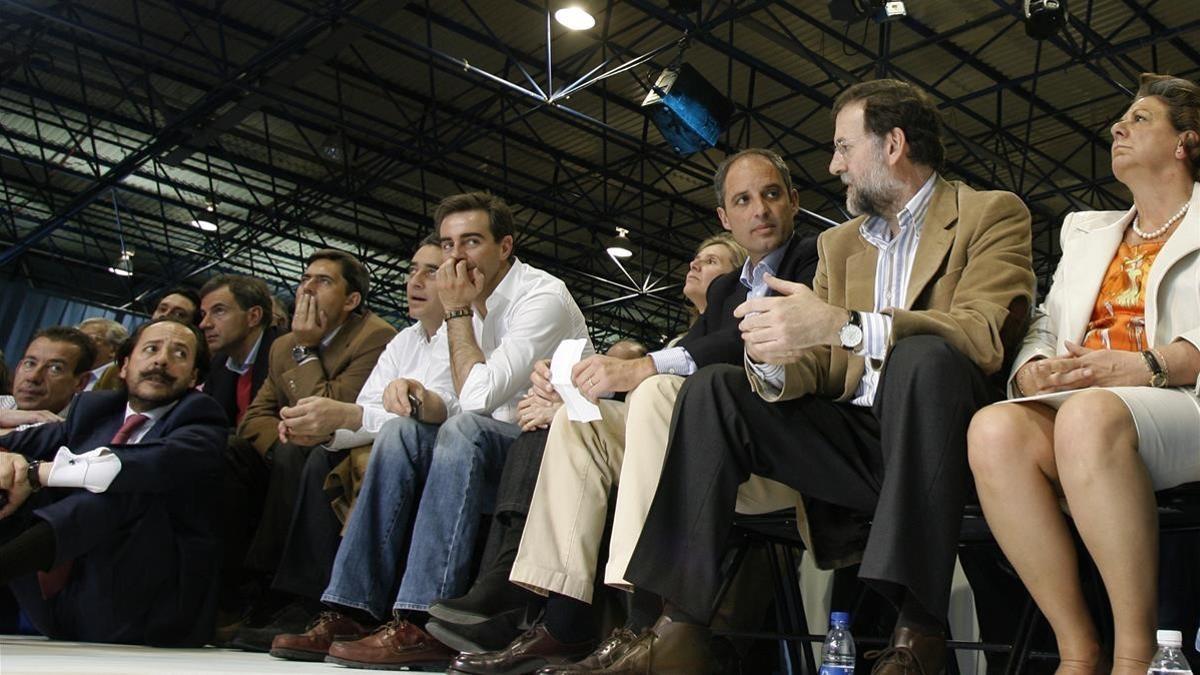 'El Bigotes', Costa, Camps y Rajoy en un acto del PP