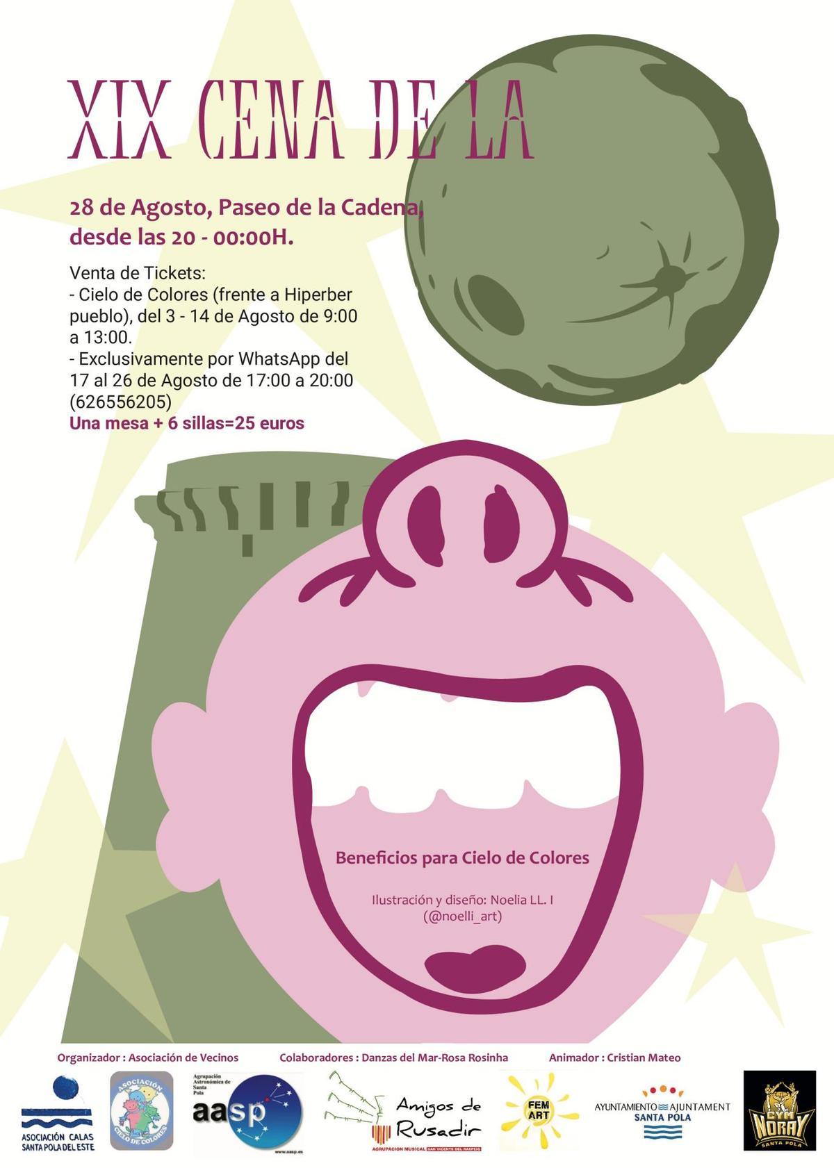 Cartel de la XIX Cena de la Luna Llena 2026.