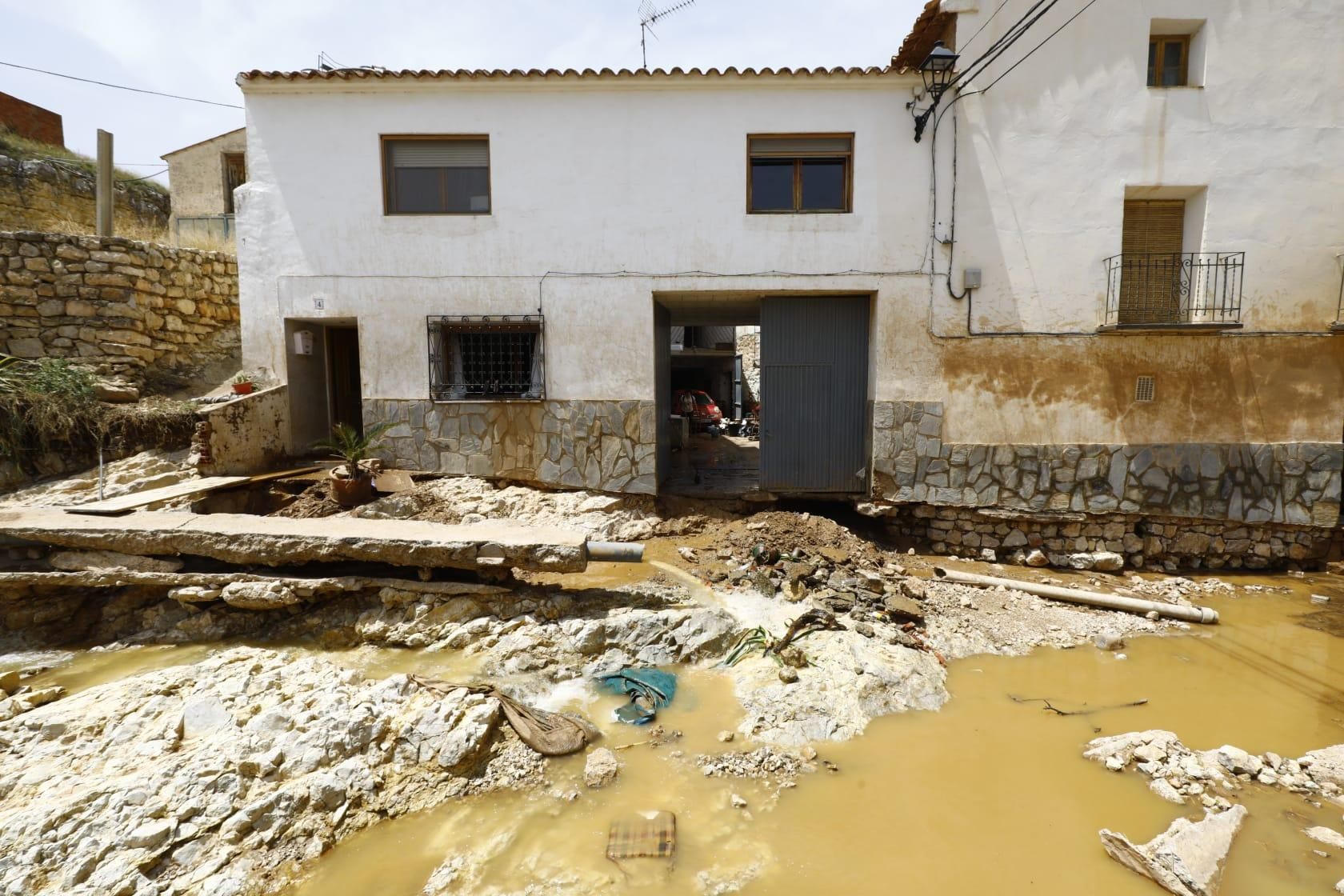 En imágenes | Así han quedado Azuara, Herrera y Villar tras la tormenta de este viernes