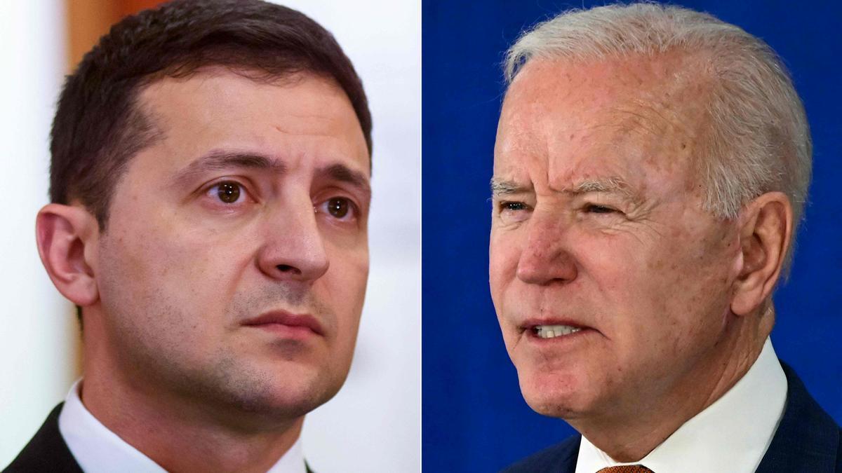 El presidente de Ucrania, Volodímir Zelenski, y el de EEUU, Joe Biden.