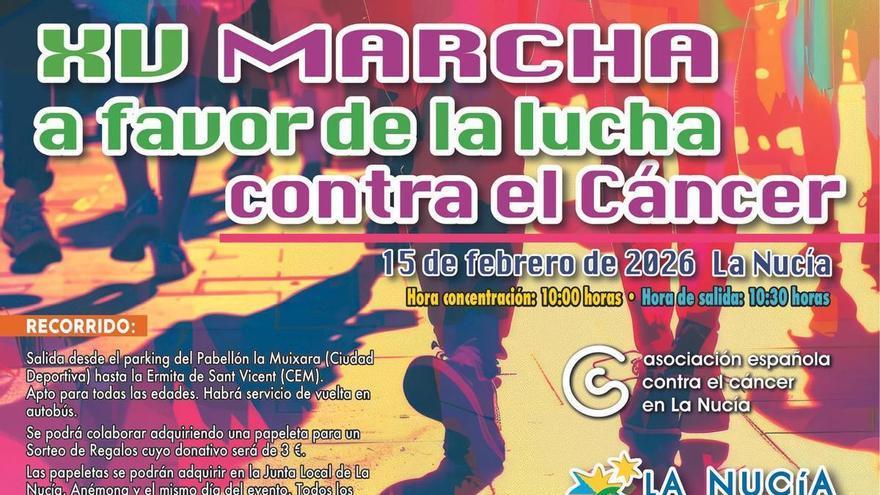 La Nucía caminará contra el Cáncer con la marcha solidaria el 15 de febrero