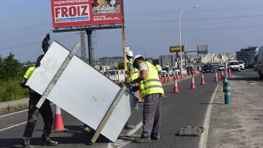 Corte del acceso a A Zapateira por el avance de las obras de ampliación de Alfonso Molina