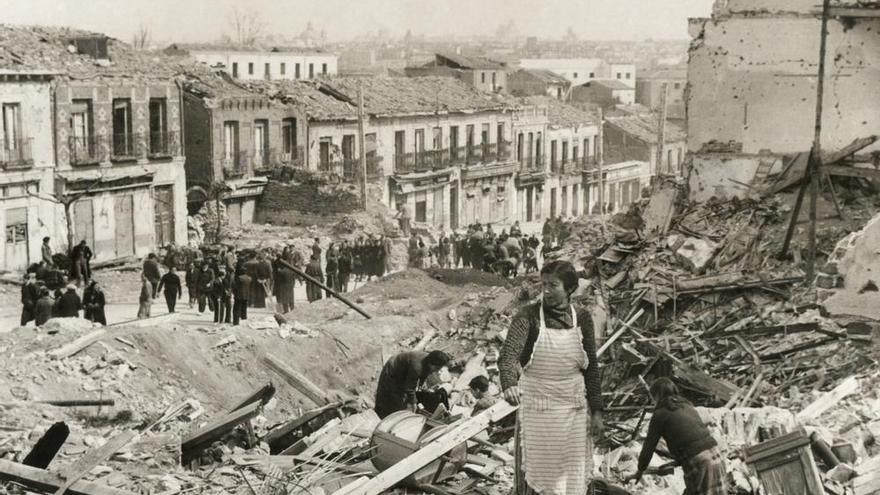 Imagen tomada en Madrid durante la Guerra Civil.