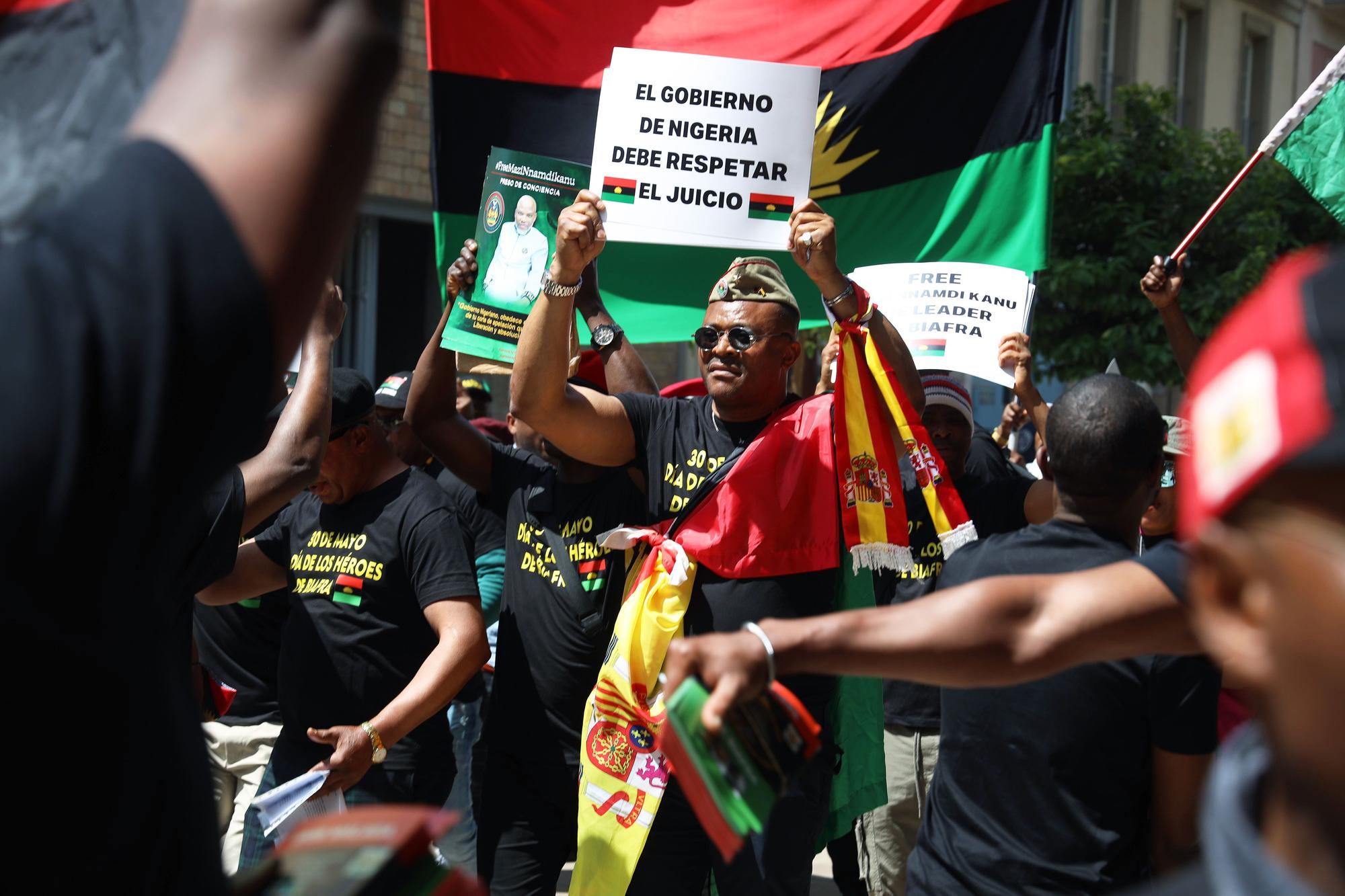 Manifestación Biafra Libre por las calles de Málaga