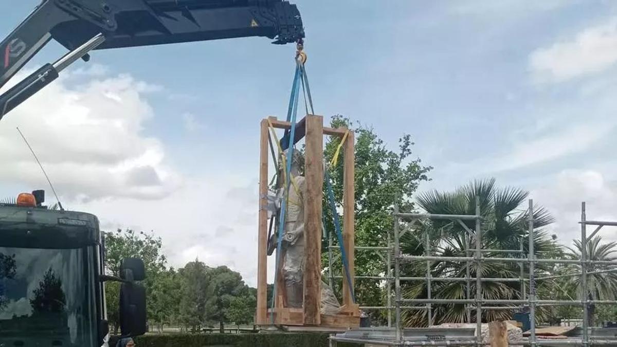 La estatua del Tío Jorge fue retirada el pasado mes de mayo para su restauración.