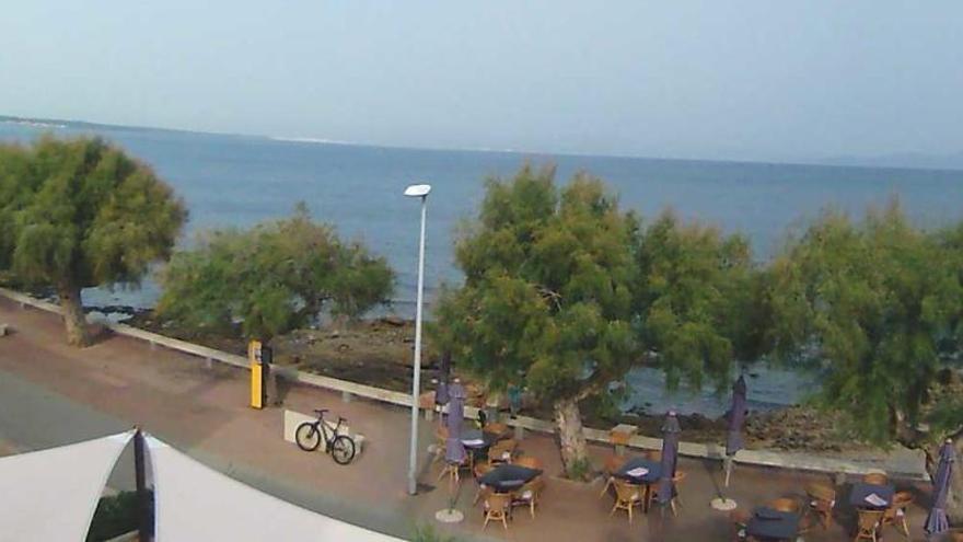 Da will man doch nochmal hin, so lange es warm bleibt: die Küste von Colònia de Sant Pere am Montagvormittag (5.10.), aufgenommen mit unserer Webcam.
