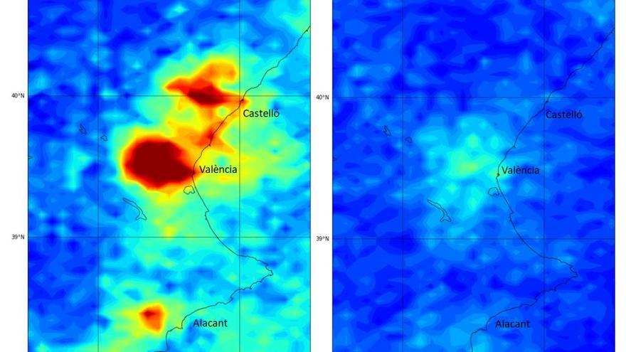 Comparativa de la contaminación antes y después de la restricción de movimientos.