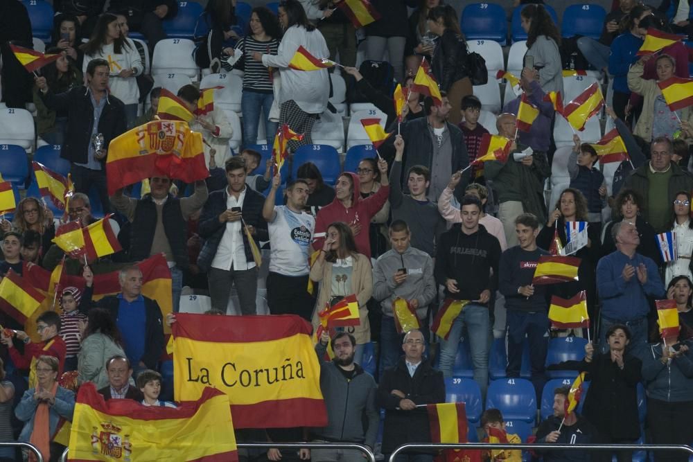 La selección española femenina, en Riazor