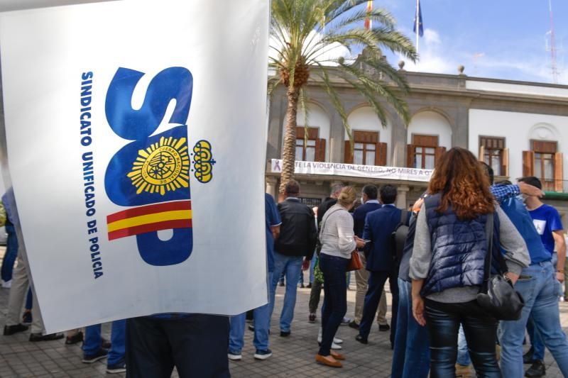 Manifestación de policías contra la reforma de la ley de seguridad