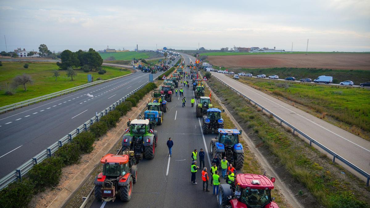 Tractores en las protestas de agricultores
