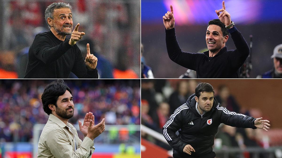 De arriba abajo y de izquierda a derecha, Luis Enrique, Mikel Arteta, Pere Romeu y Jonatan Giráldez.