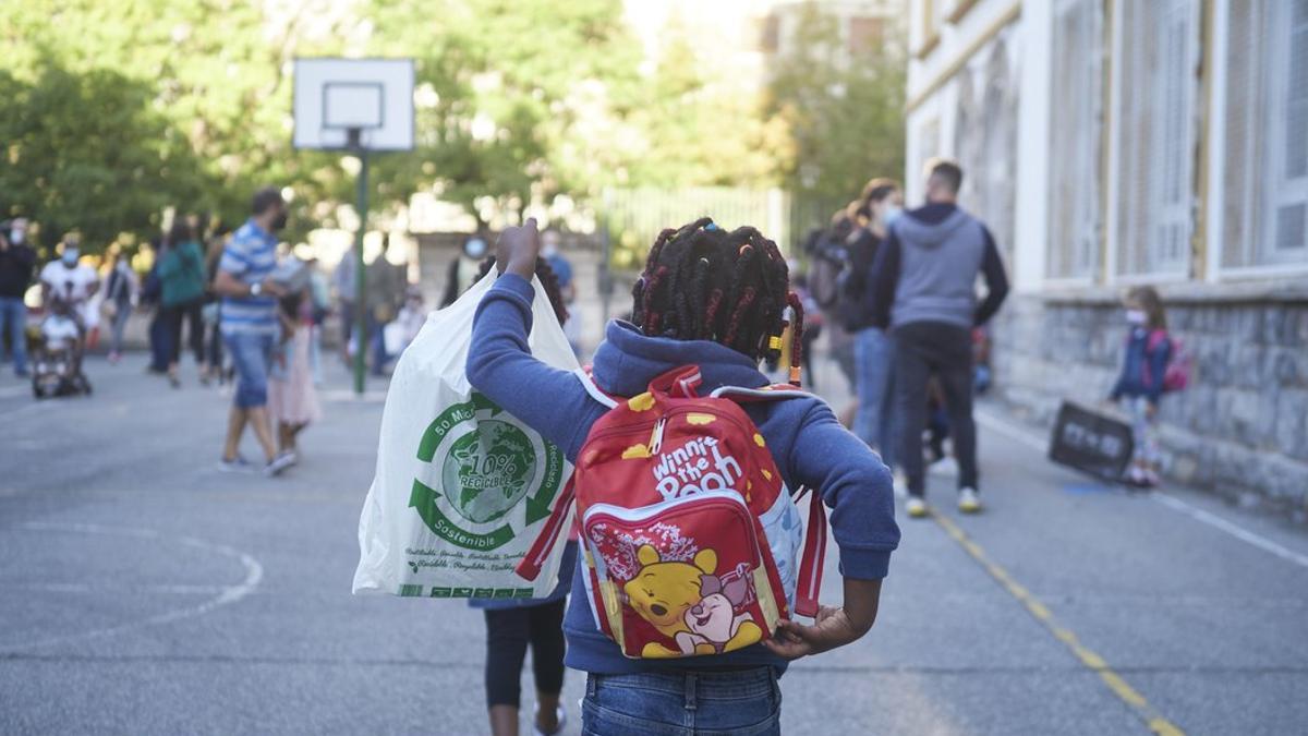 Primer día de colegio del curso escolar 2020-2021 en Pamplona (Navarra).