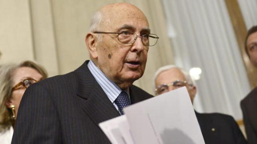 Giorgio Napolitano durante su comparecencia.