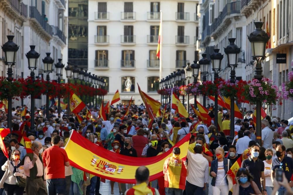 Manifestación contra el Gobierno en la calle Larios.